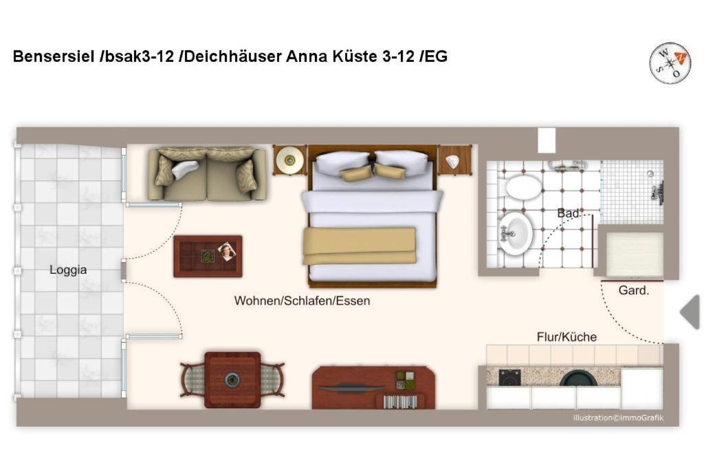 Appartamento Deichhaeuser Anna Kueste Deichhaeuser Anna Kueste 3-12 Bensersiel Esterno foto